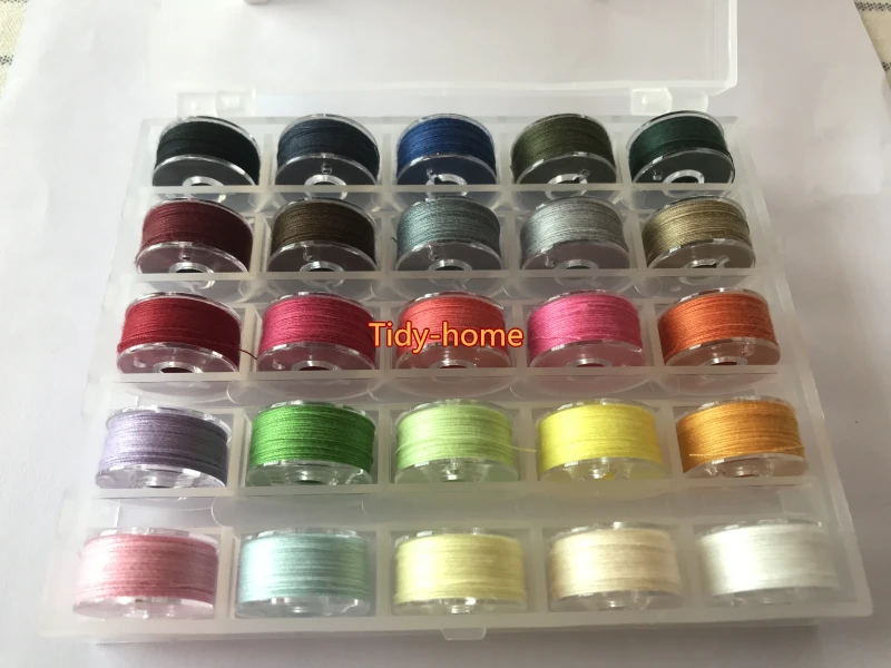 

25pcs Colorful Sewing Thread Bobbin Prewound Bobbins Thread Sewing Machine Bobbins Box Polyester Thread Bobbins