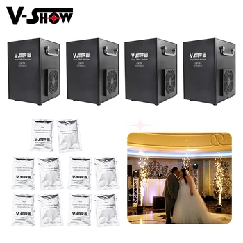 

4pcs Cold Spark Fireworks Machine And 10 Bags Powder Dmx Remote Control 750W Fountain Firework Machine For Wedding Party Events
