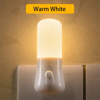 

3W Night Lamp 6LED Night Light Bedside Lamp Wall Socket Lamp US Plug AC 110-220V Home Decoration Light for baby gift NightLights