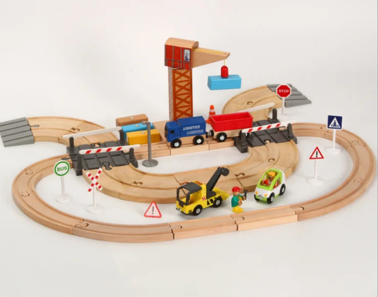 

Small train road train track set forklift set trailer set police bandit set for Magnetic Car Locomotive Engine Railway Toys