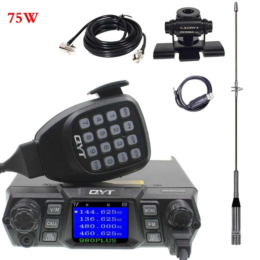 QYT KT-980 Plus VHF 136-174mhz UHF 400-470mhz 75W Dual Band Radio 
