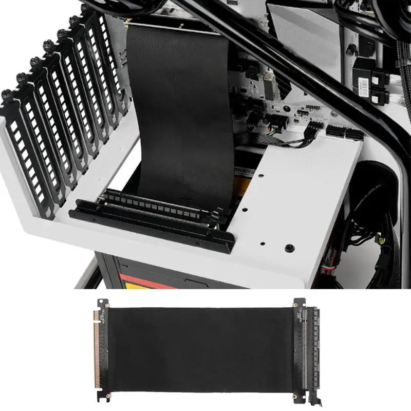 24cm pci express16x adaptador de porta de extensão de cabo flexível placa riser placas gráficas de alta velocidade para 1u 2u 3u ipc chassis