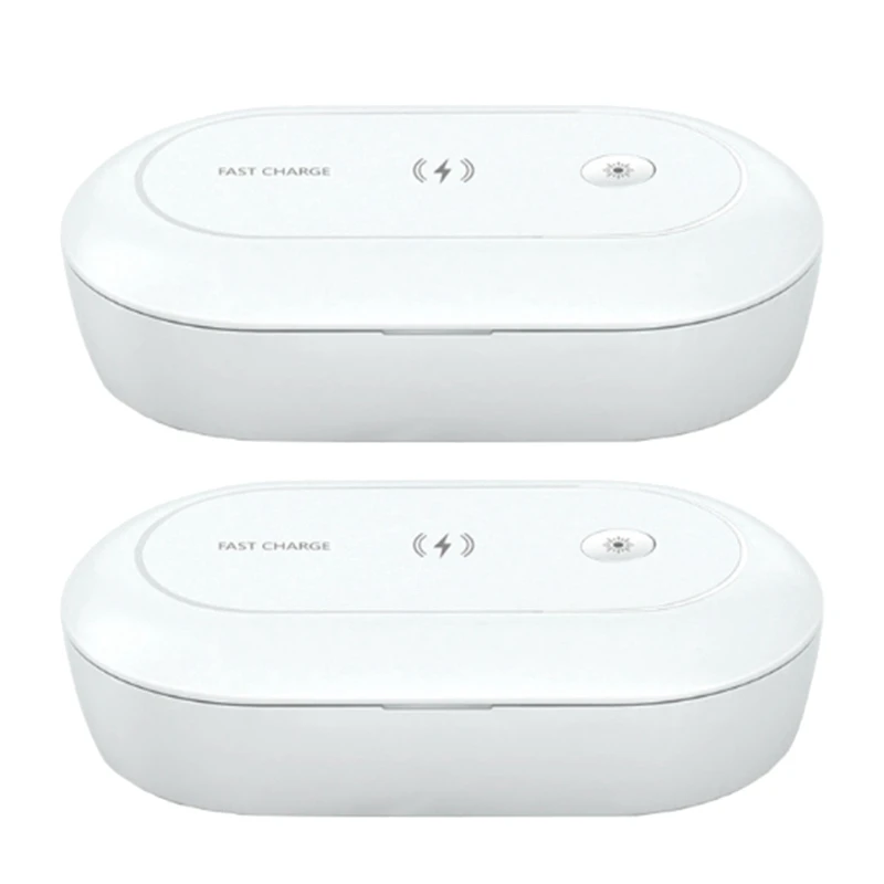 

2 Pcs UV Disinfection Box LED Disinfection Device, Ultraviolet Light Disinfection Box Cleaning Tool for Nail Nippers,Tweezers &