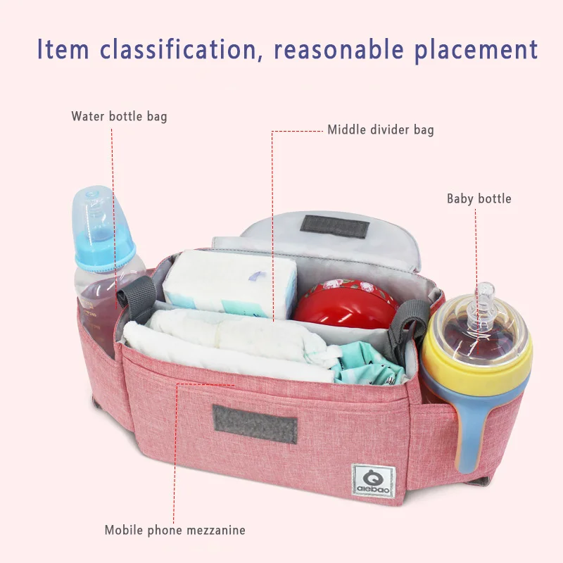Stroller Organizer Bags Diaper Bag Stroller Bag Mommy Bag Diaper Baby Nappy Stroller Accessories Large Capacity Outdoor Travel Nappy Water Cup Holder