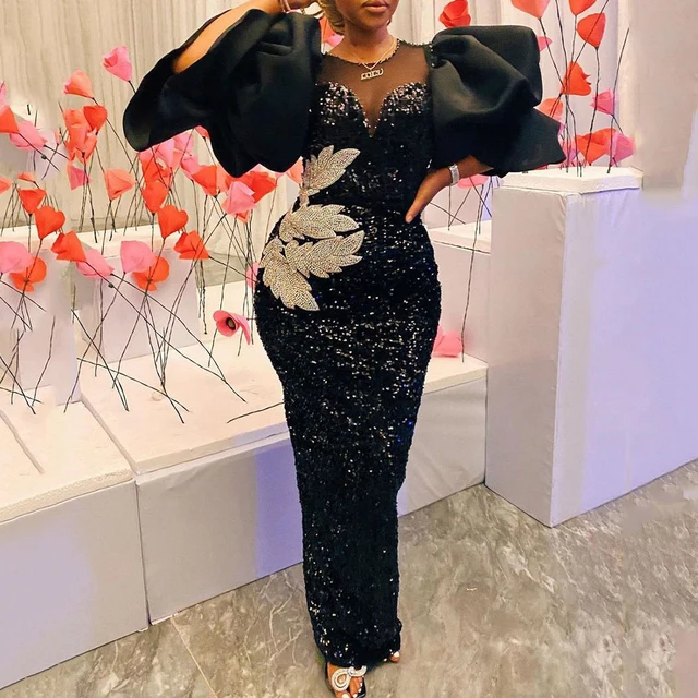 Oke African Bodycon Sequence Gown
