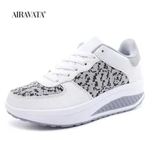 

Shake Shoes for Women Platform Running Sneakers Thick Bottom Wedges Sneakers Lightweight Lace Up Platform Increasing Height