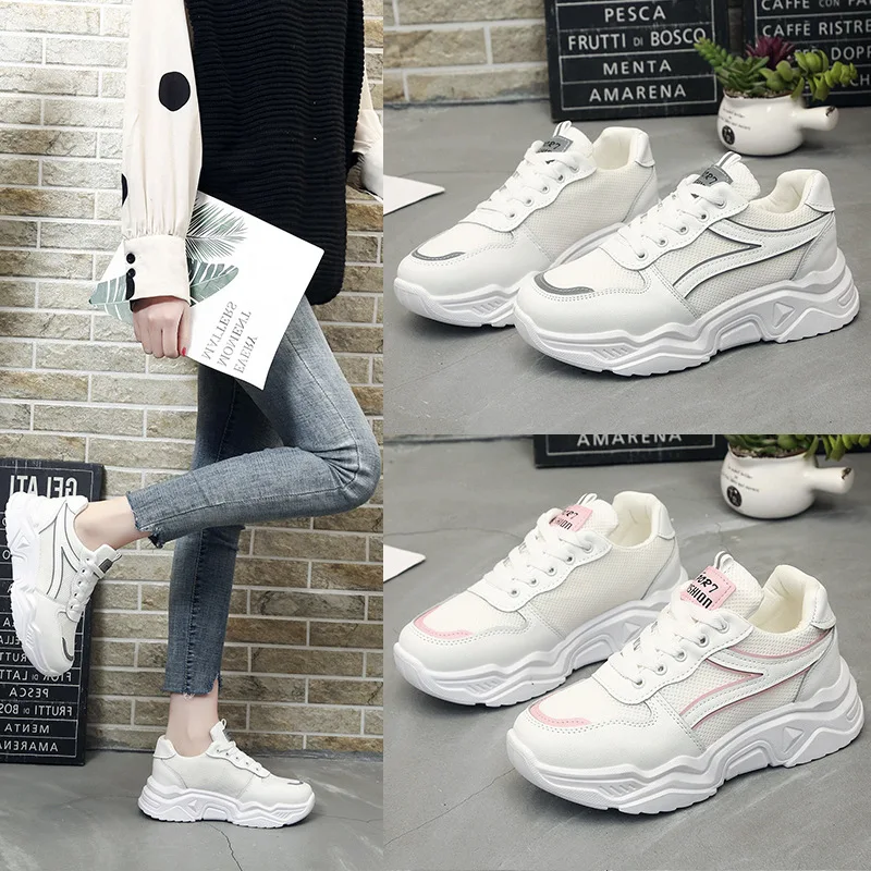 

2020 Spring New Style Super Fire CHIC Athletic Shoes Women's Korean-style Extra High White Shoes Women's Travel Running Shoes Ca
