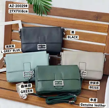 

genuine leather women handbag nylon double handle lichee pattern fashion belt lock leather envelope women bags