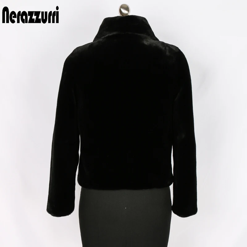short black fluffy jacket