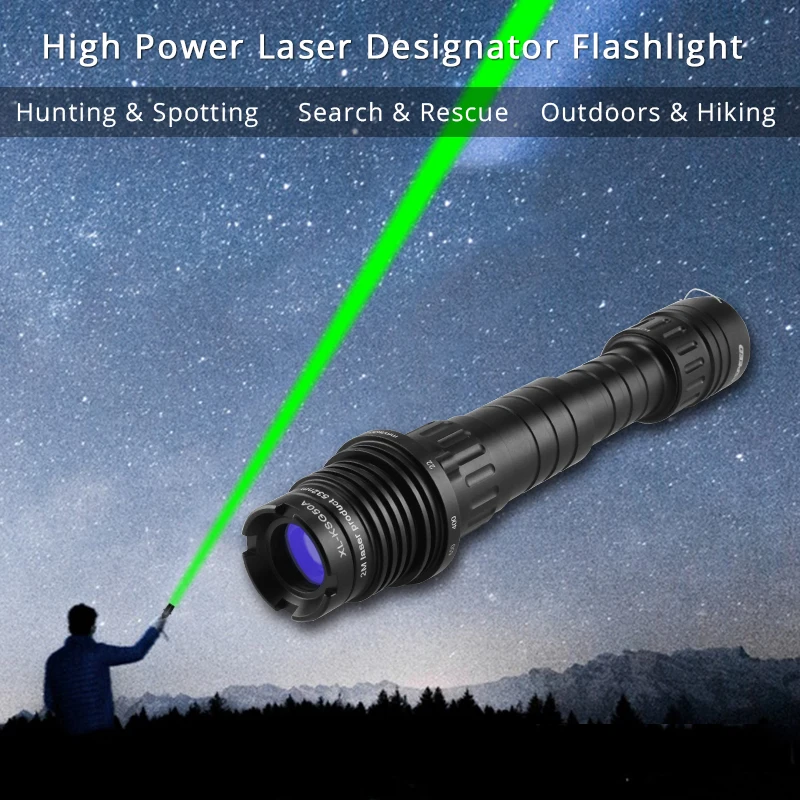 Strobe 100mw Green Laser Designator Hunting Accessories High Power Burning Laser Torch For Night Winter Self Defense Weapon