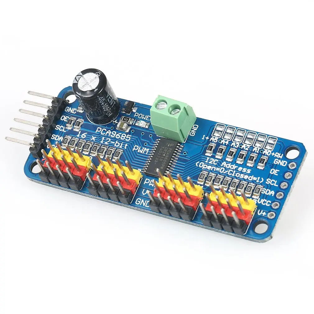 16-канальный 12-битная ШИМ водитель серводвигателя I2C модуль для Arduino робот Лидер продаж по всему миру 1 шт. PCA9685