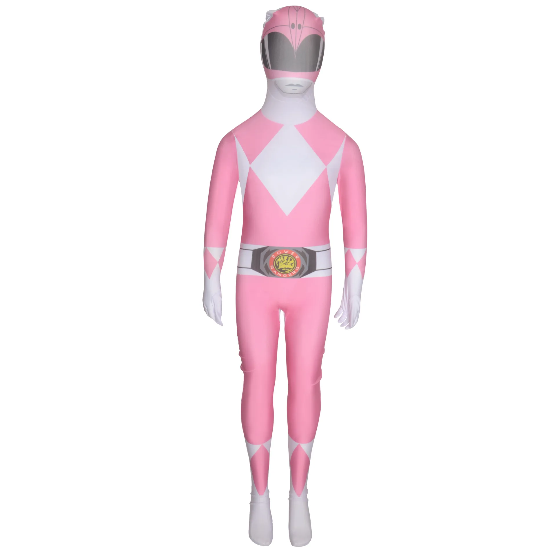 kids pink Для взрослых и детей Zentai Tight power Ranger динозавры команда косплей костюм мальчик представление на Хэллоуин шоу аниме ролевые игры комбинезон - Цвет: kids pink