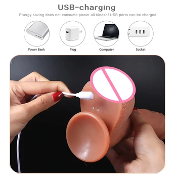 Automatic Telescopic Heating Dildo Vibrator Huge penis Suction Cup Dildo Big Soft Silicone Realistic Dildos Sex Toys for Woman 3