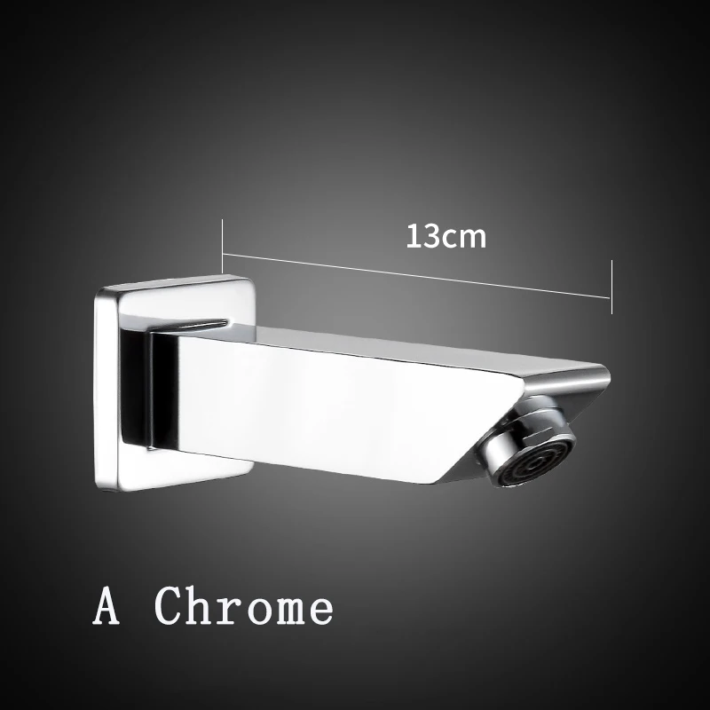 A Matte Black Or Chrome Solid Bass Outlet Wall Mounted Shower Spout Bath Tub Shower Mixer Faucet Spout Filler 180 degreeFolding - Цвет: A