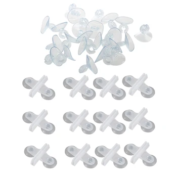 

24Pcs RS-04 PVC Suction Cup Clip Sucker Pads for Aquarium Fish Tank & 12Pcs Plastic Aquarium 5mm Glass Suction Cup Divider Sheet