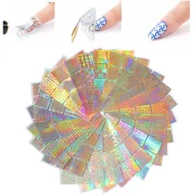 Перекрестная граница наклейки для ногтей симфония лазерные накладные ногти стикер 24-Маникюр Французский Клей Бумага Шаблон моделирования