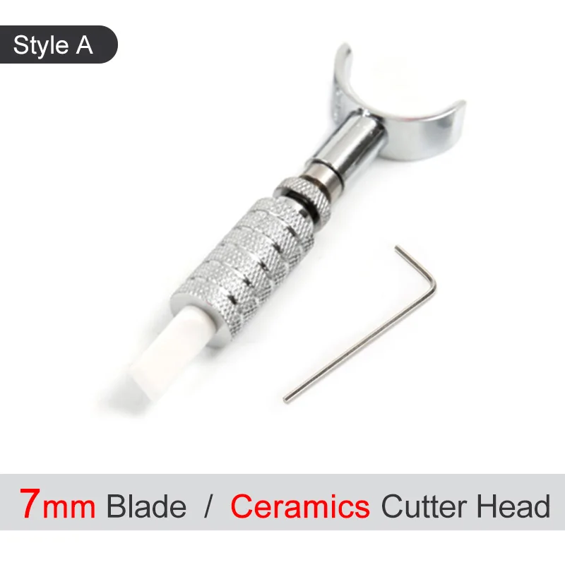 Style A 7mm Ceramic Кожаный ручной инструмент, Вращающийся Поворотный нож, инструмент для нарезки керамических ножей, идеально подходит для ручной работы, кожа с дополнительным углом и лезвиями - Цвет: Style A 7mm Ceramic