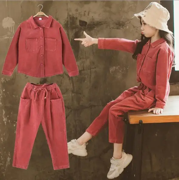 

4-13 Year Girls Clohing Set Spring Autumn Kids Tracksuits Children Clothes Suits Long Sleeve Shirt+Pants 2Pcs Teen Girl Outfits