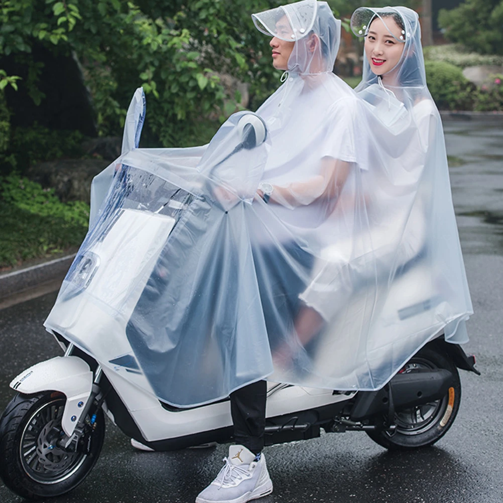 Männer Frauen Regenjacke Klar Mit Kapuze Regenmantel Poncho Regenbekleidung PVC
