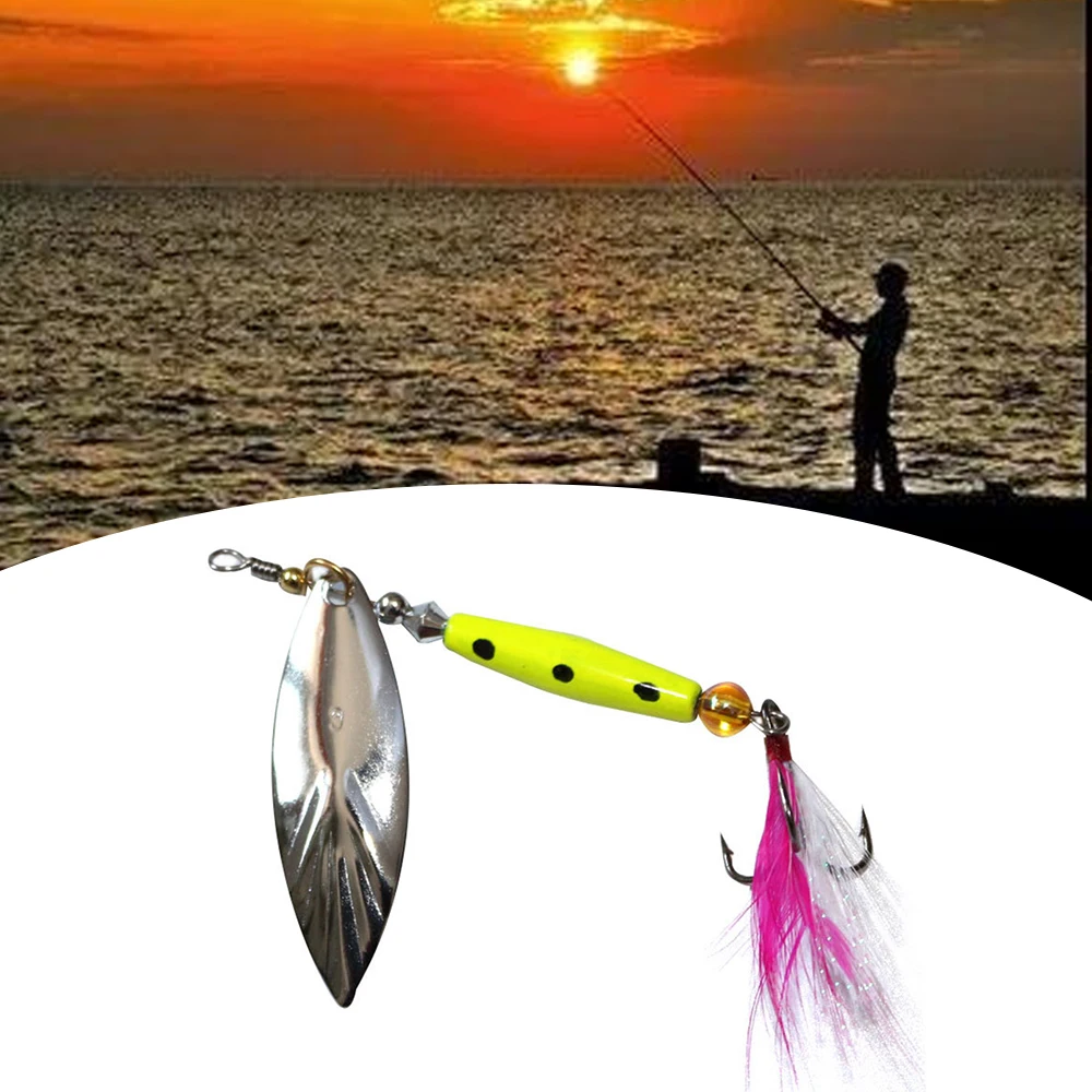 

2pcs/set Spinner Fishing Lures Wobblers CrankBaits Jig Shone Metal Sequin with Feather Hooks for Carp Fishing