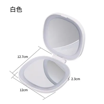 

White Rechargeable Touch Dimming 10 Times Magnification Lithium Double-Sided with Light Led Makeup Mirror Travel Mirror