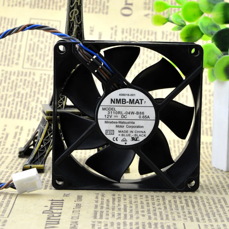 Вентилятор охлаждения для 3110RL 04W B86 8025 12V 0.65A 4 проводной ШИМ температурный