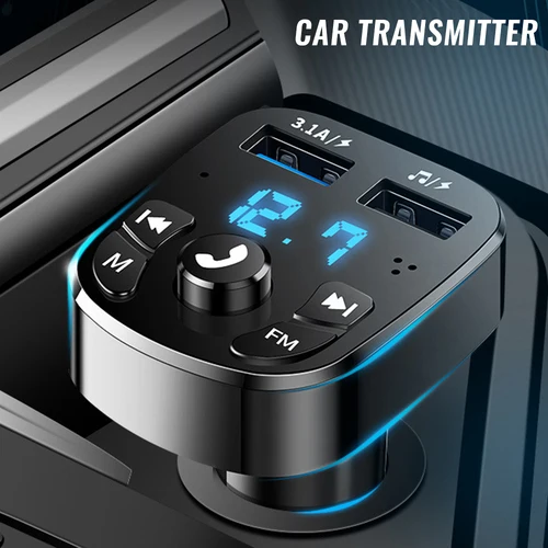 Bluetooth Version 5 0 FM Transmitter Car Player Kit Card Car Charger Quick With QC3 0