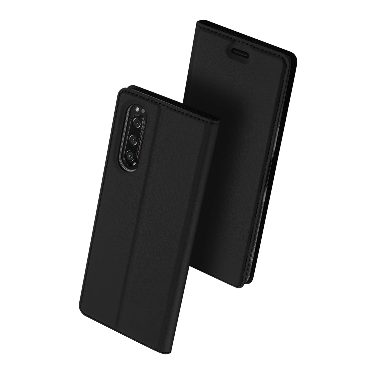 Для sony Xperia 5 Чехол J8210 J8270 J9210 роскошный Флип PU кожаный бумажник-книжка чехол для sony Xperia5 чехол для телефона Coque Hoesjes - Цвет: Black