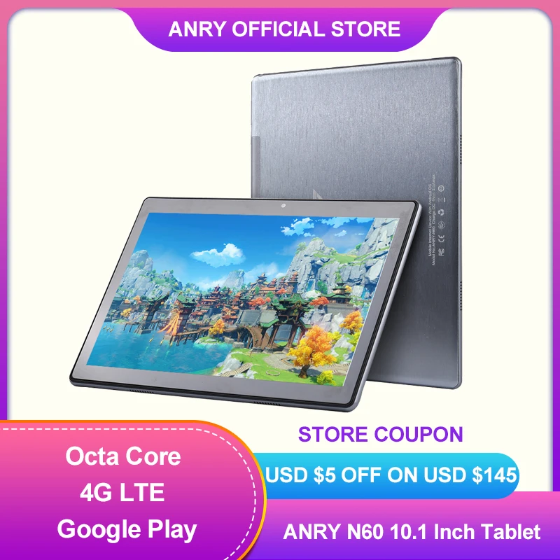 2021 Newest Pc Tablet Android 10.0 Google Play Octa Core 4GB RAM 64GB ROM 4G Network Wifi GPS 1920x1200 IPS 10.1 Inch Tablet