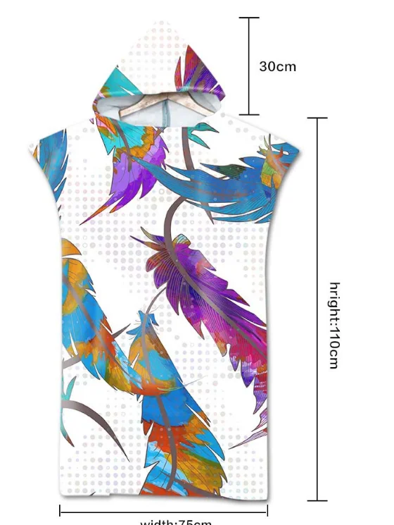 3D Печатный тропический лес халат банное полотенце для взрослых на открытом