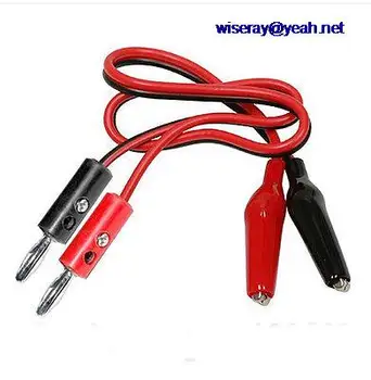 

DHL/EMS 100PC 4MM Banana Plug TO Alligator Test Probe Cable 100CM-A8