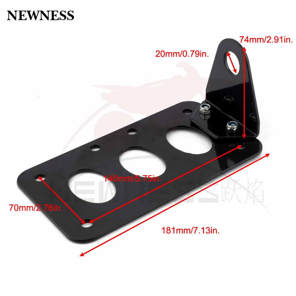 Universal 12V Motorcycle Side Mount Stop Sign Tail Light w/ License Number Plate Bracket For Harley Bobber Yamaha Honda,motorcycle taillight
