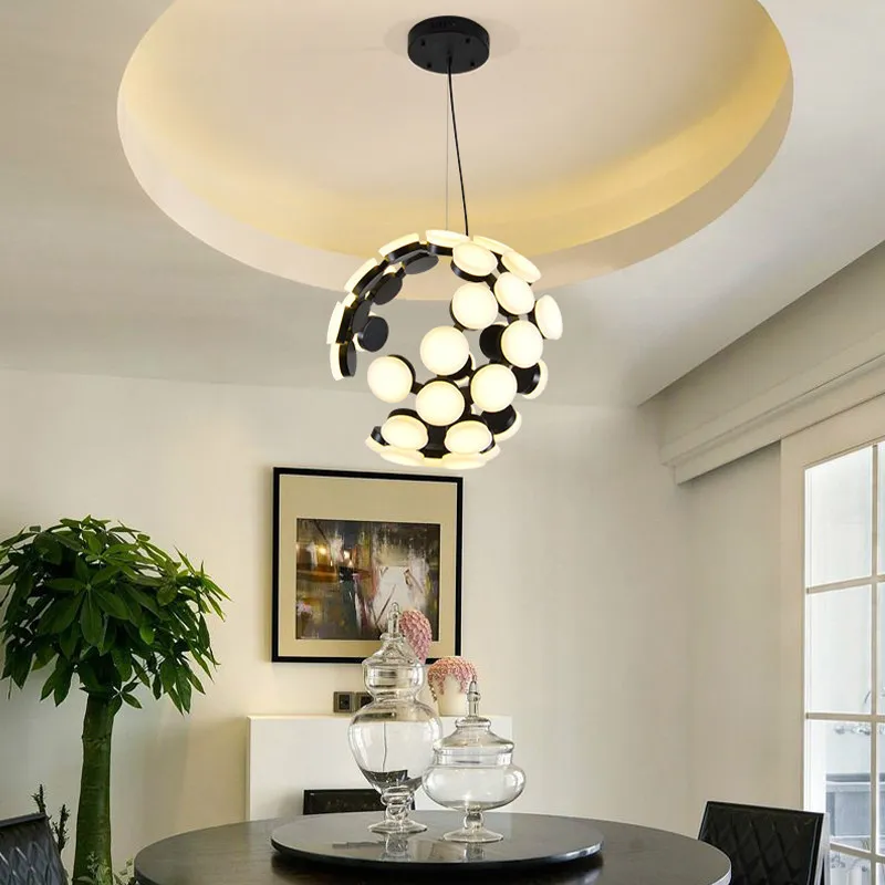 

Postmodern art living room chandelier dining room bedroom metal acrylic chandelier dining table study individual lamp