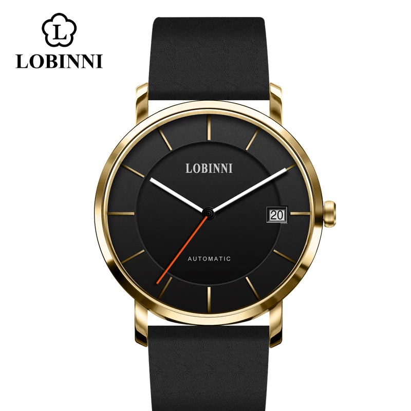 L-gold-black-black LOBINNI пары часы класса люкс Швейцария бренд Самовзводные механические часы для влюбленных часы подарок обувь для мужчин и женщин; Водонепроницаемый - Цвет: L-gold-black-black