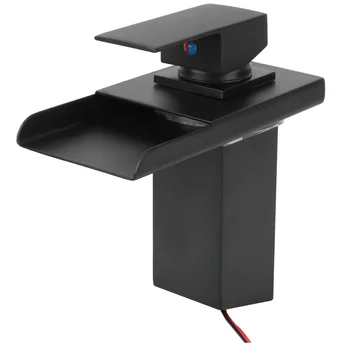 

1PC LED Basin Faucet Waterfall Faucet Bathroom Faucet Wash Basin Water Tap Cold Hot Water Tap for Toilet Dorm Hotel Home