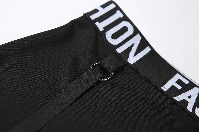 Goth Dark Gothic High Waist Black Midi Dress Y2k Grunge Patchwork Elastic Slit Hem A-line Midi Skirts Women Autumn Streetwear