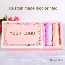 MissYe магазин, логотип, рождественские носки, подарочная упаковка, бумажные коробки для колготки носки, золотой штамп с прозрачным ПВХ окном для губ