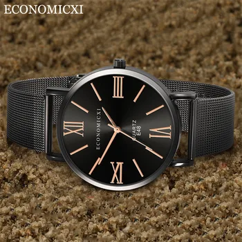 

New Fashion Men Analog Quartz Watch Casual Gems & Stones Case Simple Wrist Male Watches relogio cassio digital FJSL