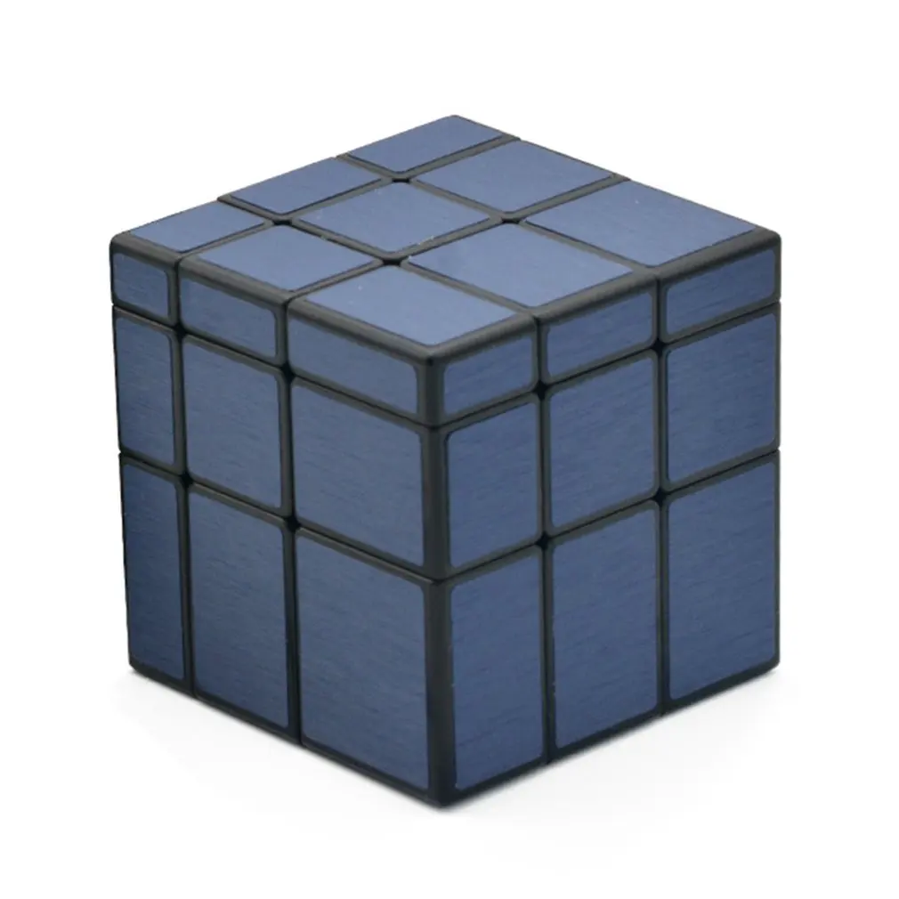 3x3x3 магический зеркальный куб, профессиональный кубик золотого и серебряного цвета, магический литой пазл с покрытием, скорость, поворот, обучение, Классическая игра в мозги, игрушка - Цвет: Синий
