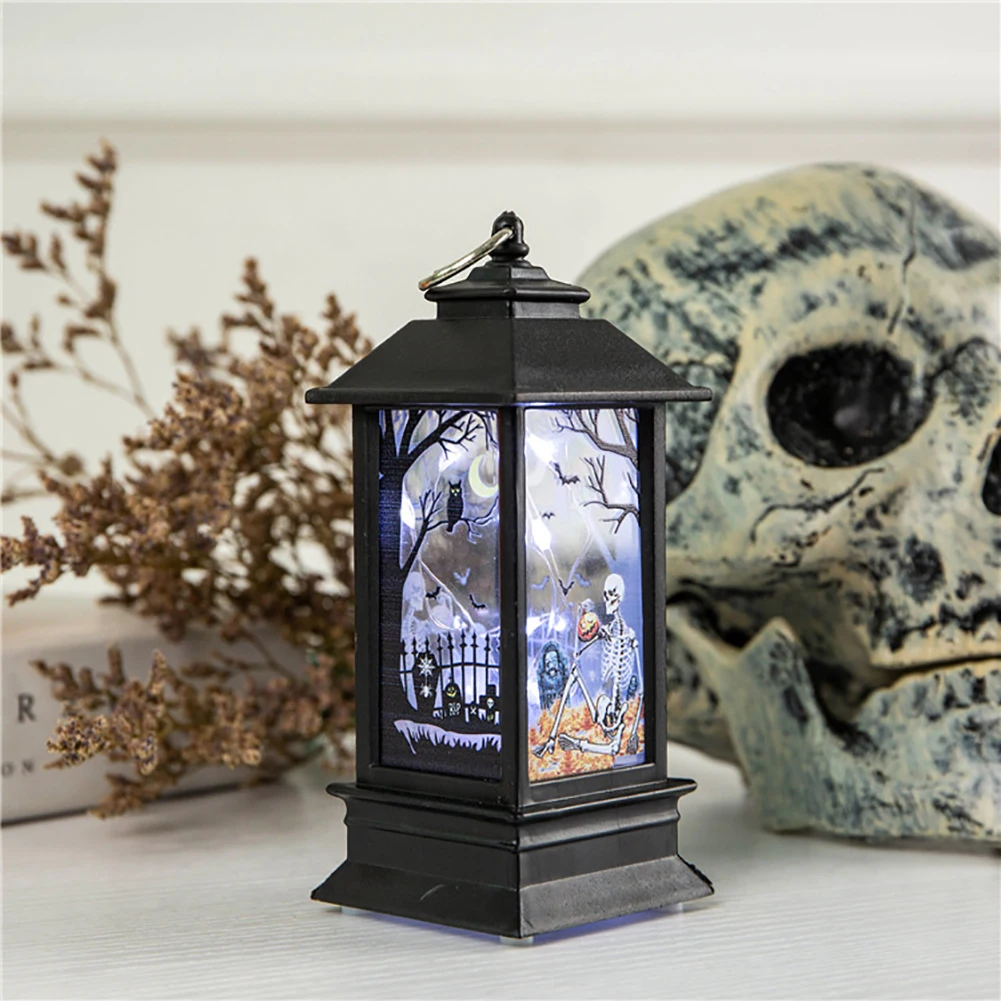 Крутой Хэллоуин со скелетом-тыквой ведьмы Призрак ручной светодиодный светильник Настольный Декор лампа