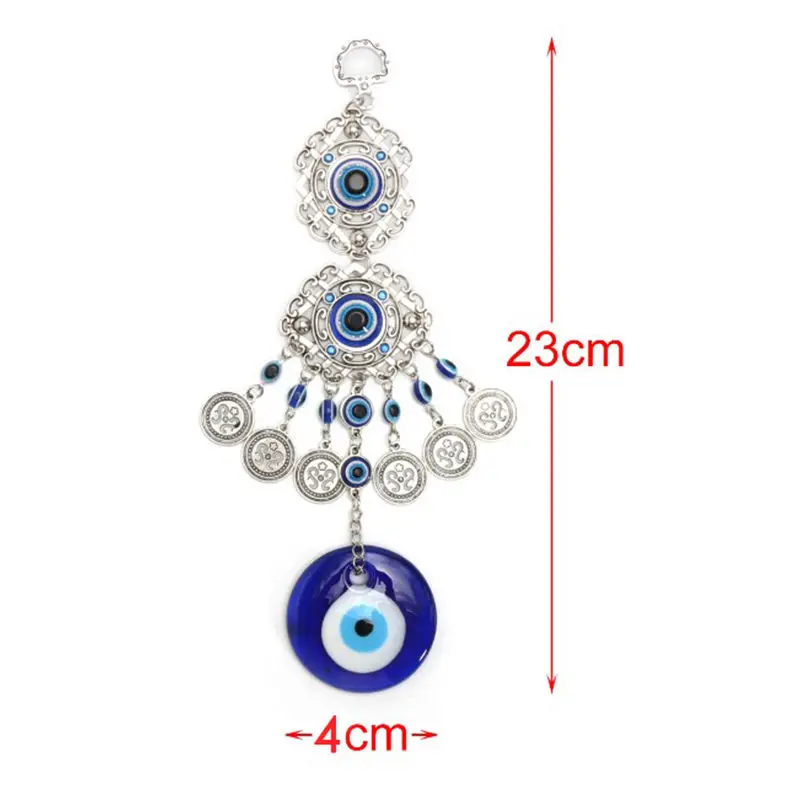 New Wind Chimes Retro Turkish Blue Evil Eyes Amulet Wall Protection Hanging Lucky Pendant Hanging Garden Home Decorations