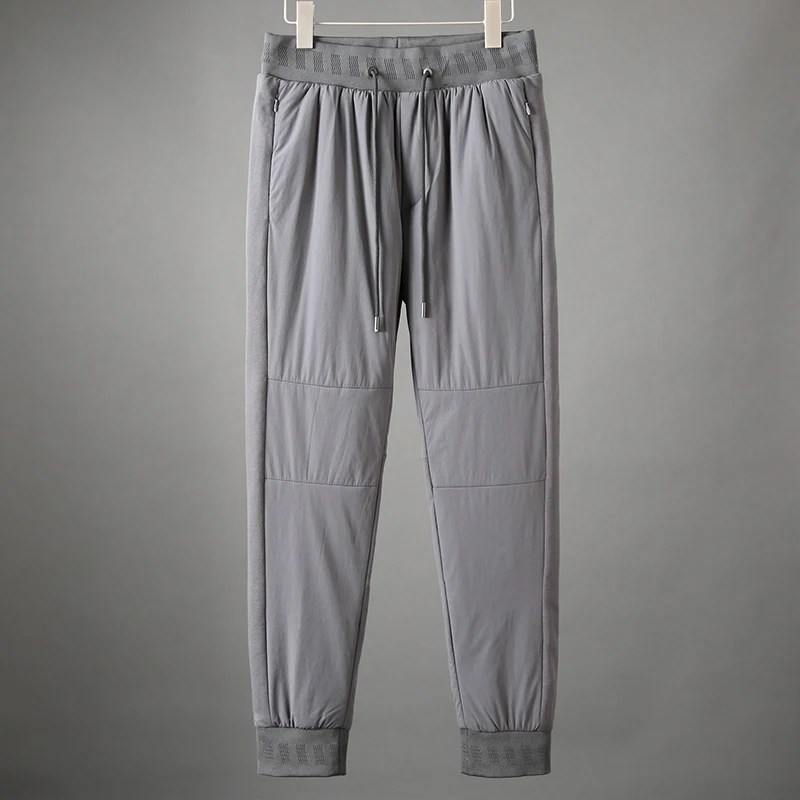 JSBD хлопковые брюки для мужчин, зимняя одежда с высокой талией, уличные теплые брюки, мужские толстые хлопковые брюки, повседневные брюки - Цвет: Серый