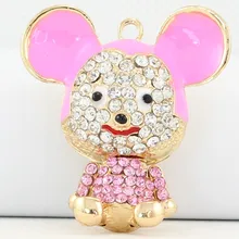 Производители поставляют милый Микки креативный брелок автомобильный подвесной украшение Сумочка с инкрустацией стразами кулон корейский стиль металлический Keycha