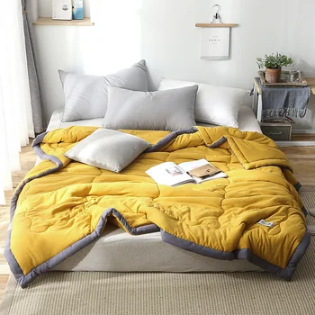 

Summer Quilt Yellow Blue Grey Blanket Adults Kids Air Condition Room Comforter Cotton Blended Bedspread Bed Cover Bedding Quilts