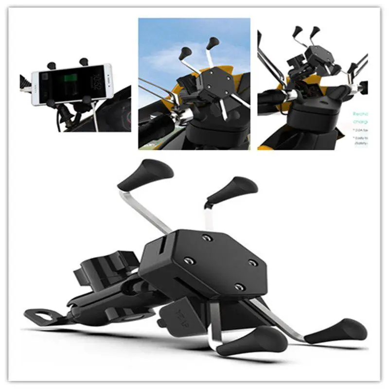 Универсальный руль мотоцикла держатель мобильного телефона кронштейн USB зарядное устройство источник зарядки с водонепроницаемым переключателем