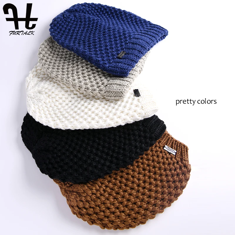 FURTALK шапка бини для женщин, зимняя теплая шапка бини Skullies, Мягкие осенние женские вязаные шапки для девушек, женская шапка, розовая, Черная