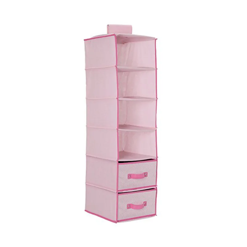 Cross Border Foldable Six Grid Wardrobe Hanging Storage Bag Nonwoven Fabric Multilayer Hanging Storage Bag