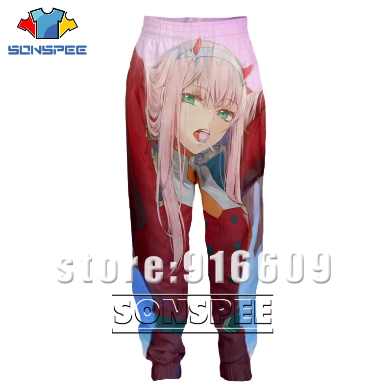 3d принт для мужчин и женщин, полная длина, модные сексуальные штаны DARLING in the FRANXX Zero two, спортивные штаны Harajuku, панковские штаны, аниме, штаны для бега