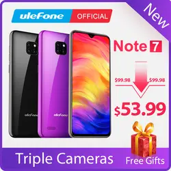 Ulefone Note 7 смартфон 3500 мАч 19:9 4 ядра 6,1 дюймов водослива экран 16 Гб встроенная память мобильного телефона WCDMA Android8.1