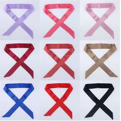 Small Silk Scarf Solid Handle Bag Ribbons Headband female 2021 Fashion Luxury Brand satin Hair Tie Long Scarves